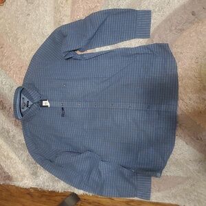 TOMMY HILFIGER  Vintage Check Print  Pocket Sport Shirt In Blue Size Xxl New